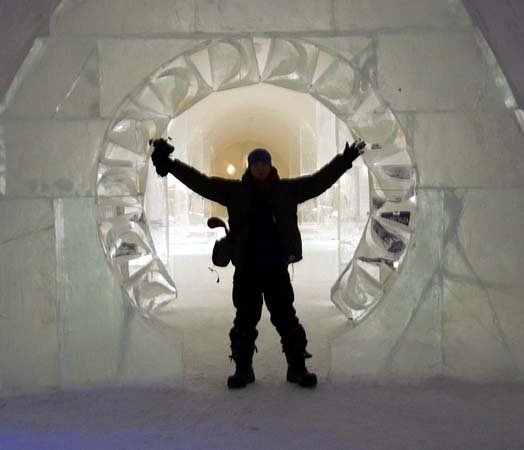 The Ice hotel: Laying in the snow
