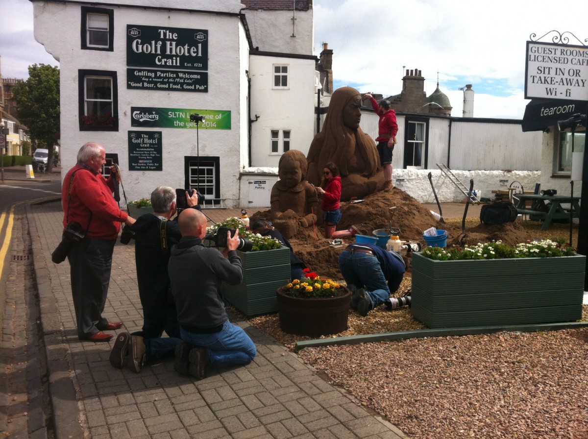 Commemoration of the Somme and those who were left behind sand sculpture Scotland.