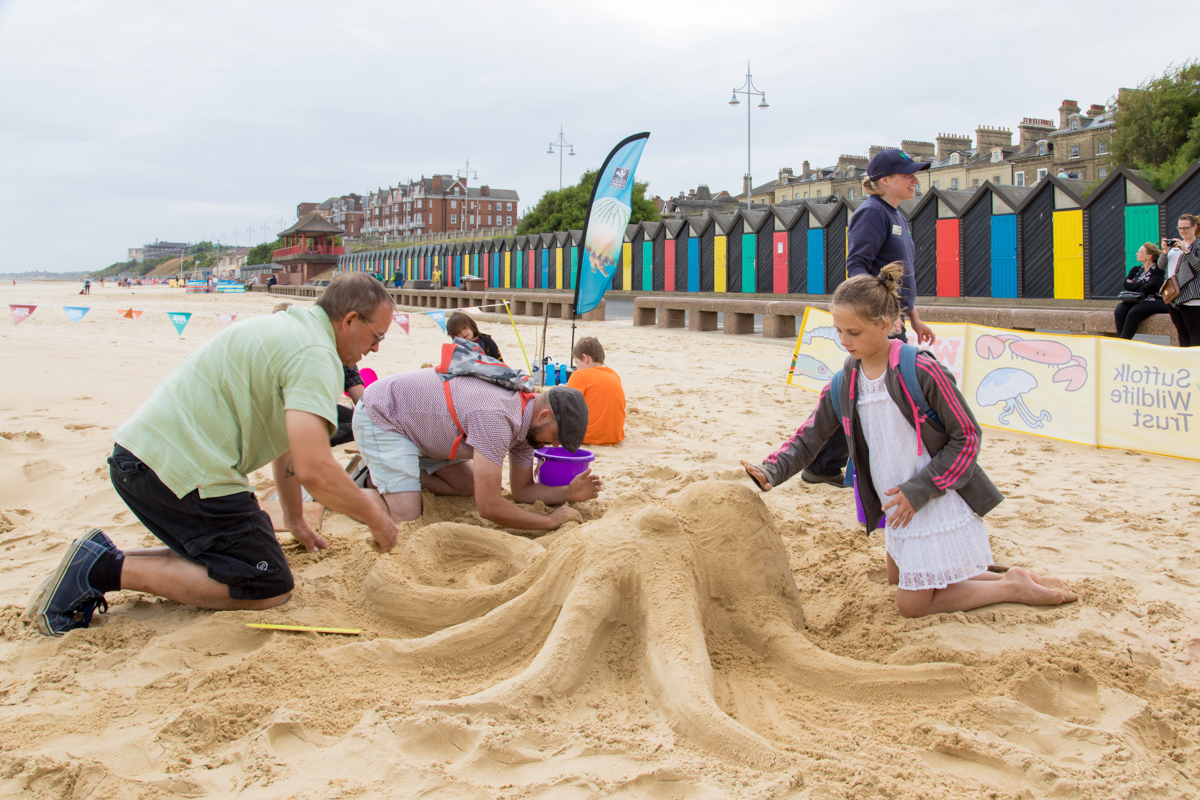 Sand drawings and workshops for the Wildlife Trust’s Marine Conservation Zone campaign