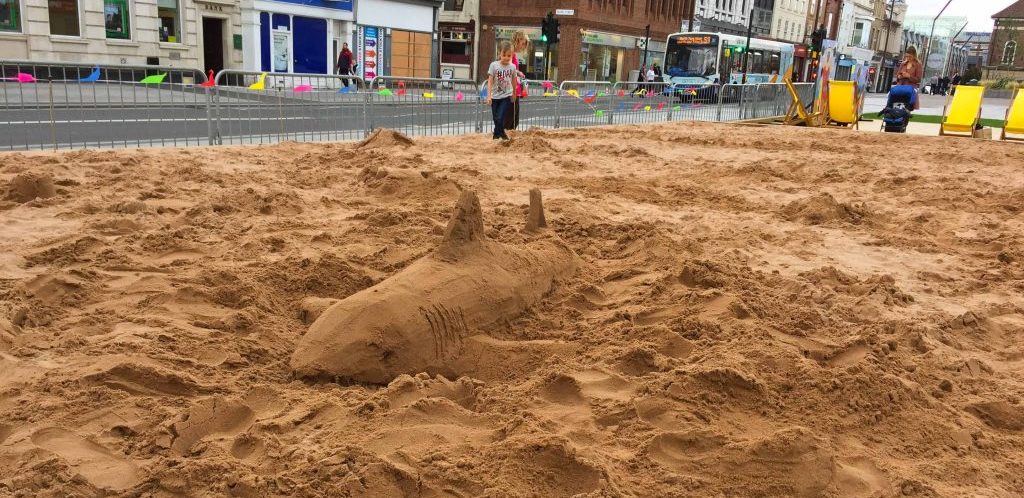 Sea Creatures Swim Down Stockton-On-Tees High Street – Sand Sculpture Workshops