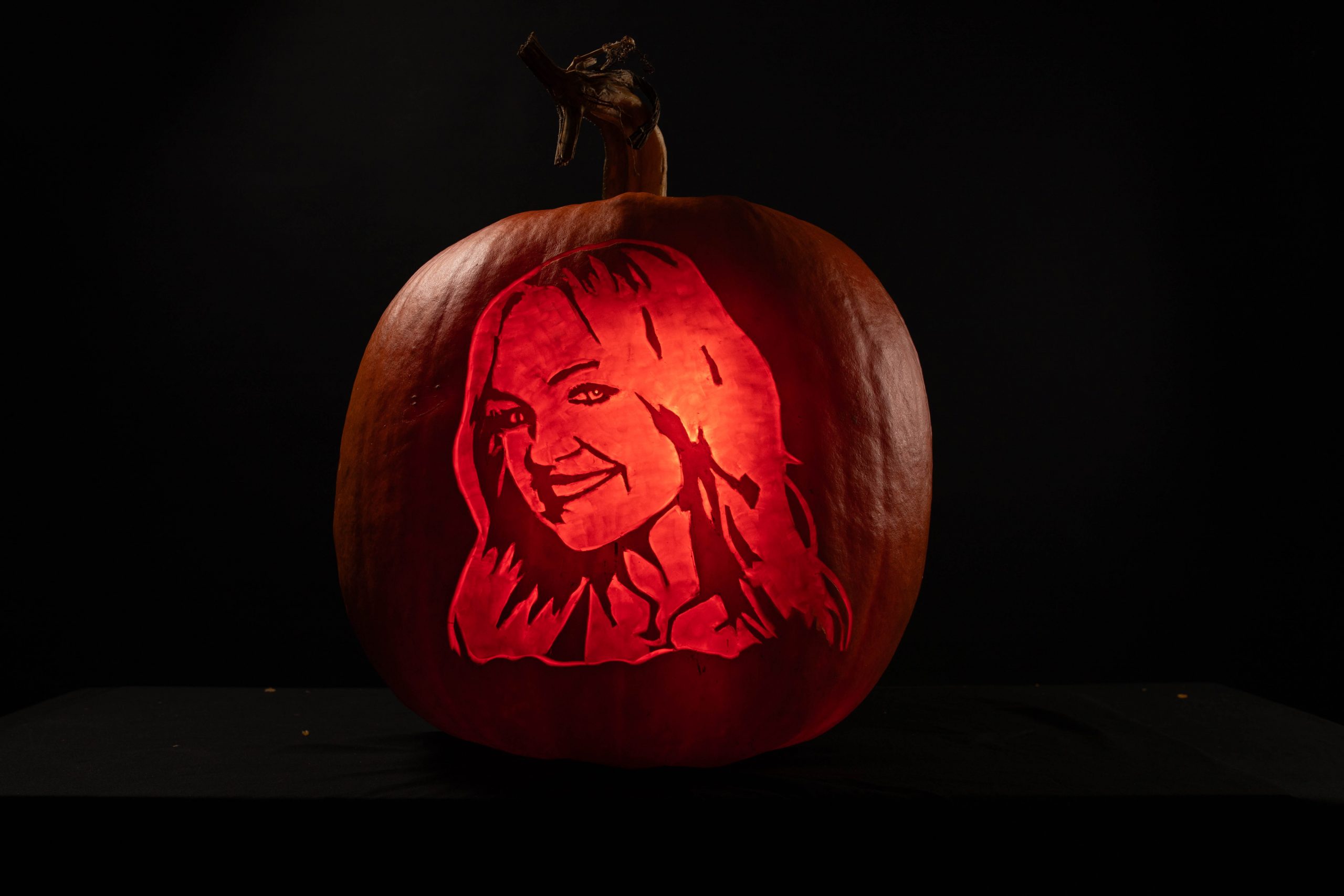 Ready for some Pumpkin Spice? Carved Pumpkin Portrait of Emma Bunton for Heart FM