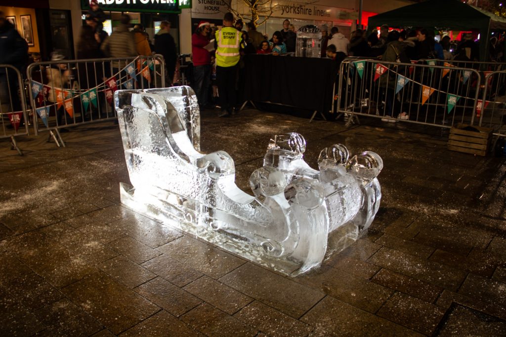 Santa returns to Hull with a magical Ice Sleigh and Ice Post Box
