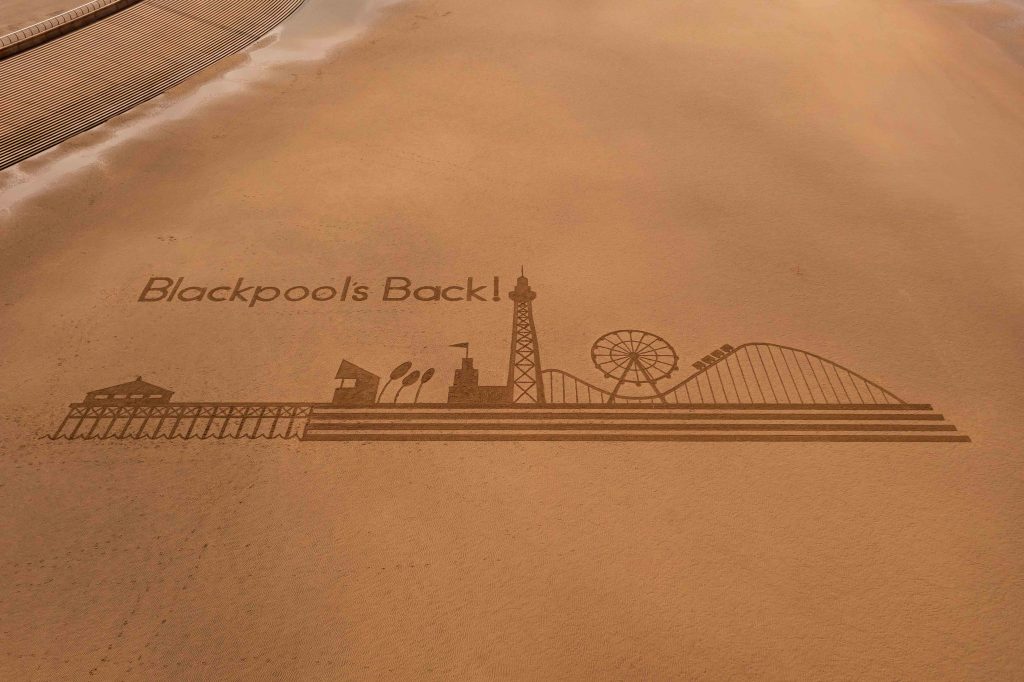 Blackpool’s Back! Sand Drawing For Visit Blackpool