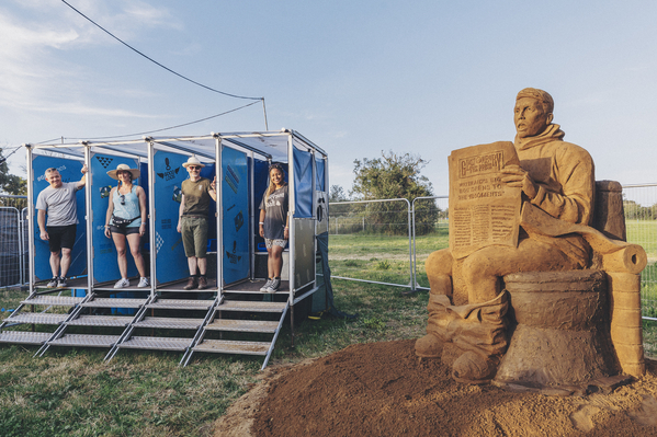 Toilet sand Sculpture for WaterAid at Glastonbury Festival