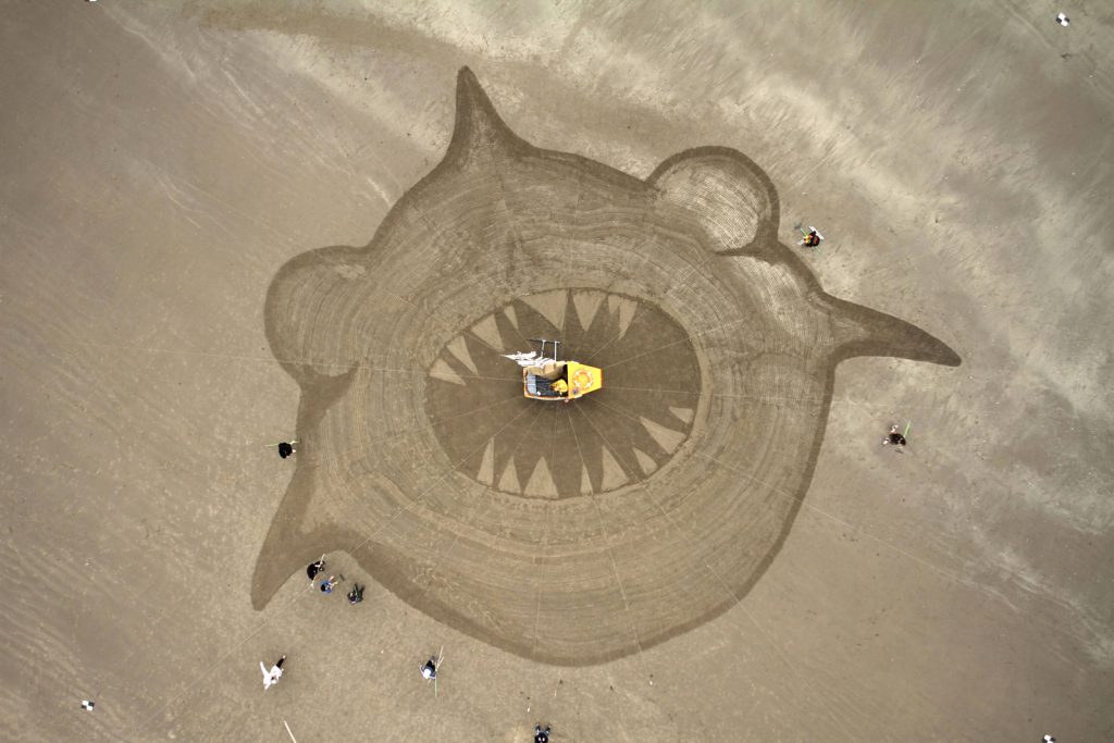 Aardman animation sand drawing