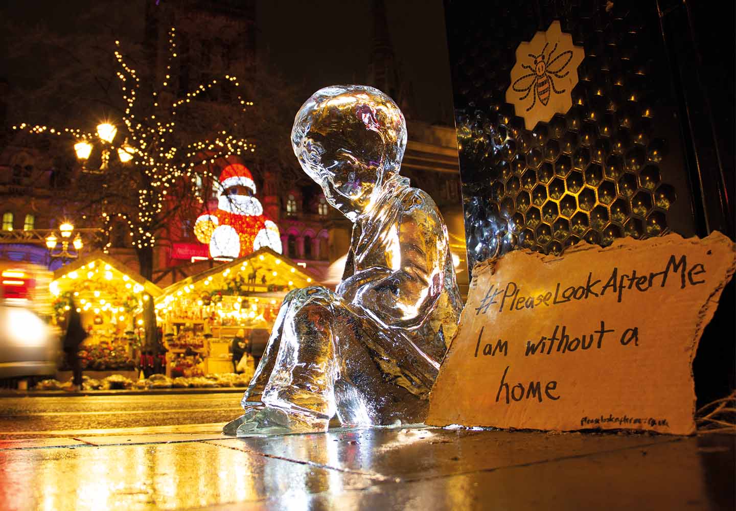 raise_awareness_homelessness_ice_sculptures_uk