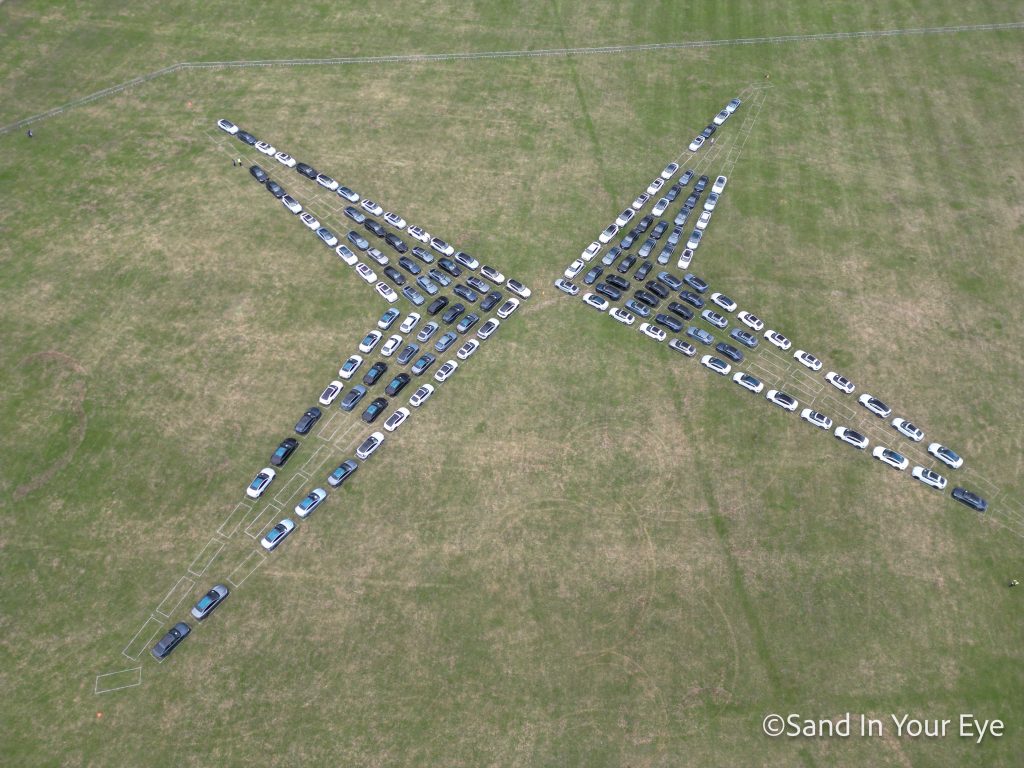 electric car land art 