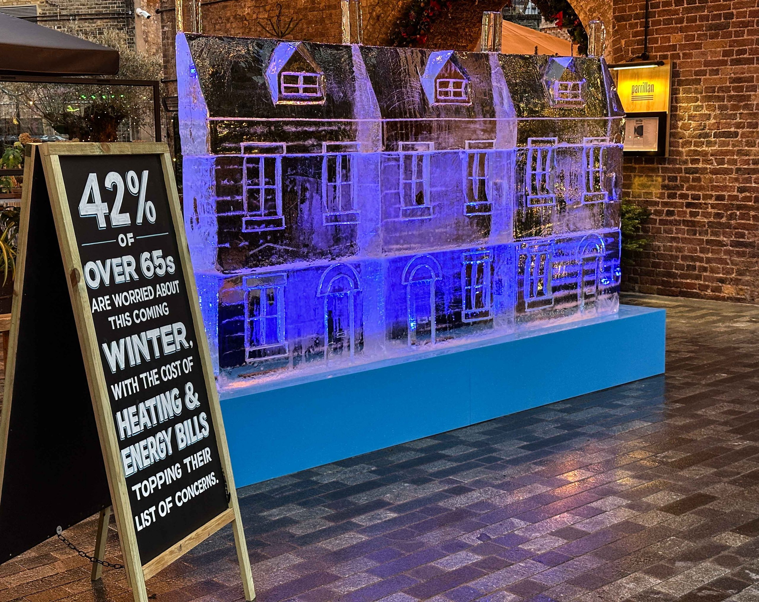 A London Ice Sculpture to Stop the Cold: Fighting Fuel Poverty at Borough Market