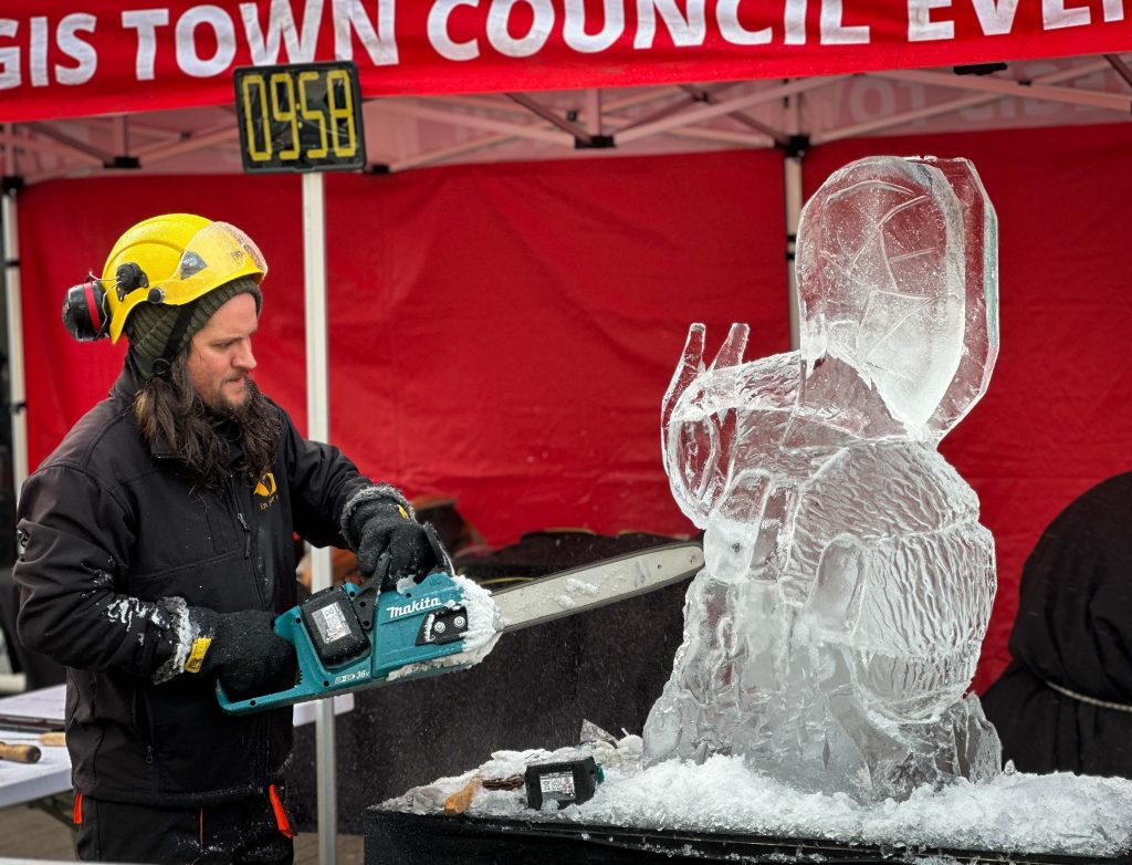 1 hour live ice carving 6