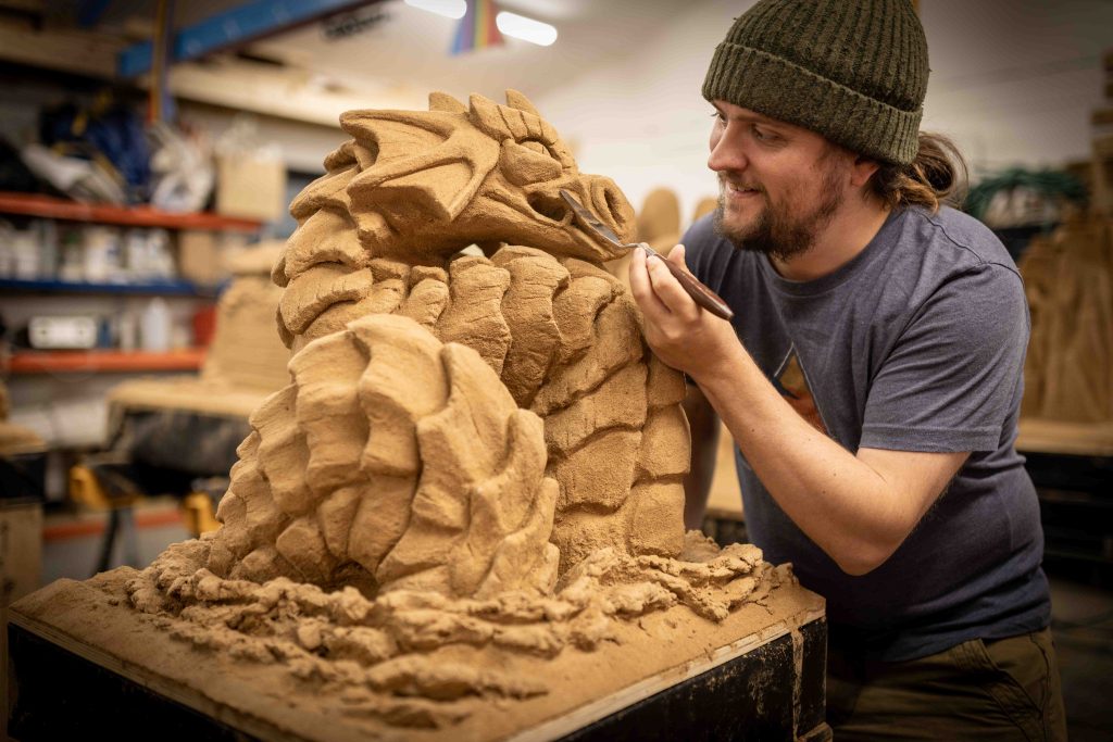 sand sculpture sea monster