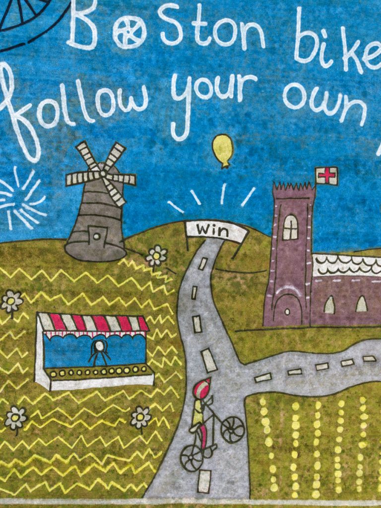 Children’s artwork brought to life into grass art for the Tour of Britain. 15 Boston_land_art