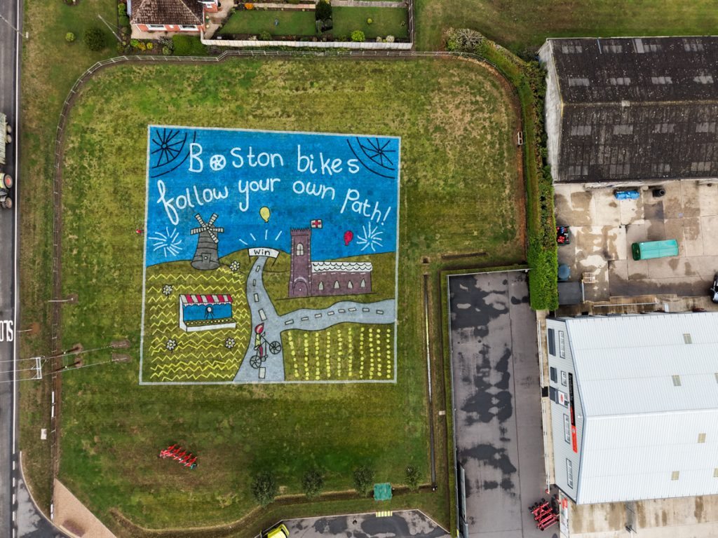 Children’s artwork brought to life into grass art for the Tour of Britain. 21 british_cycling
