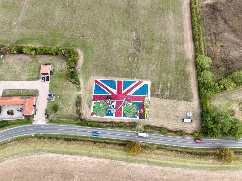 Children’s artwork brought to life into grass art for the Tour of Britain. 13 community_events_uk