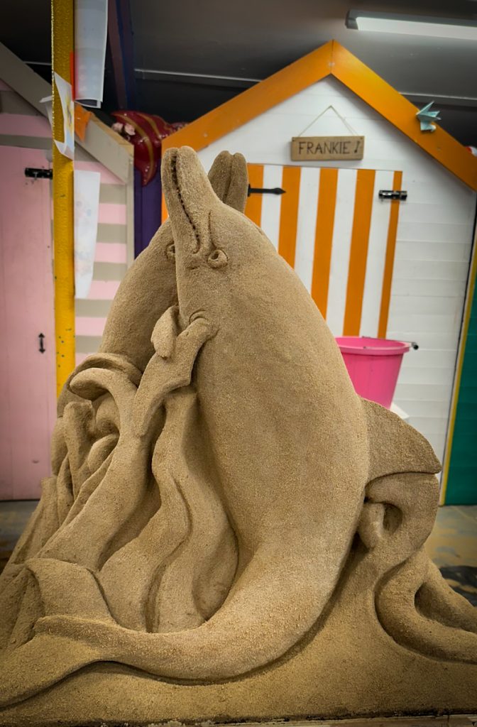 Sand, Sunshine, and High Street Buzz: Bradford by the Sea sand sculpture trail 23 dolphin_sand