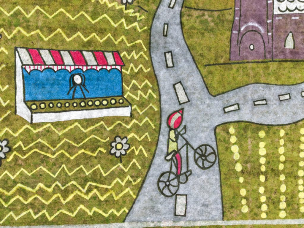 Children’s artwork brought to life into grass art for the Tour of Britain. 14 lincolnshire_land_art