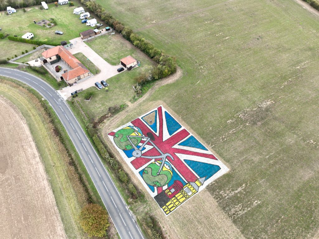 Children’s artwork brought to life into grass art for the Tour of Britain. 4 skegness_kids_land_art