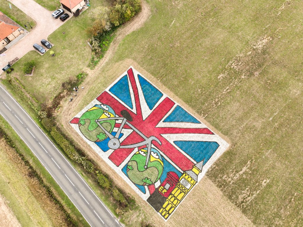 Children’s artwork brought to life into grass art for the Tour of Britain. 7 tour_of_britain_skegness